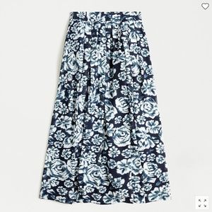 J Crew Floral Skirt - Blue & Flowy - very flattering - great condition
